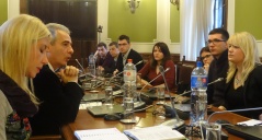 14 December 2015 The Chairman of the Committee on Kosovo-Metohija Milovan Drecun and the students of Belgrade faculties